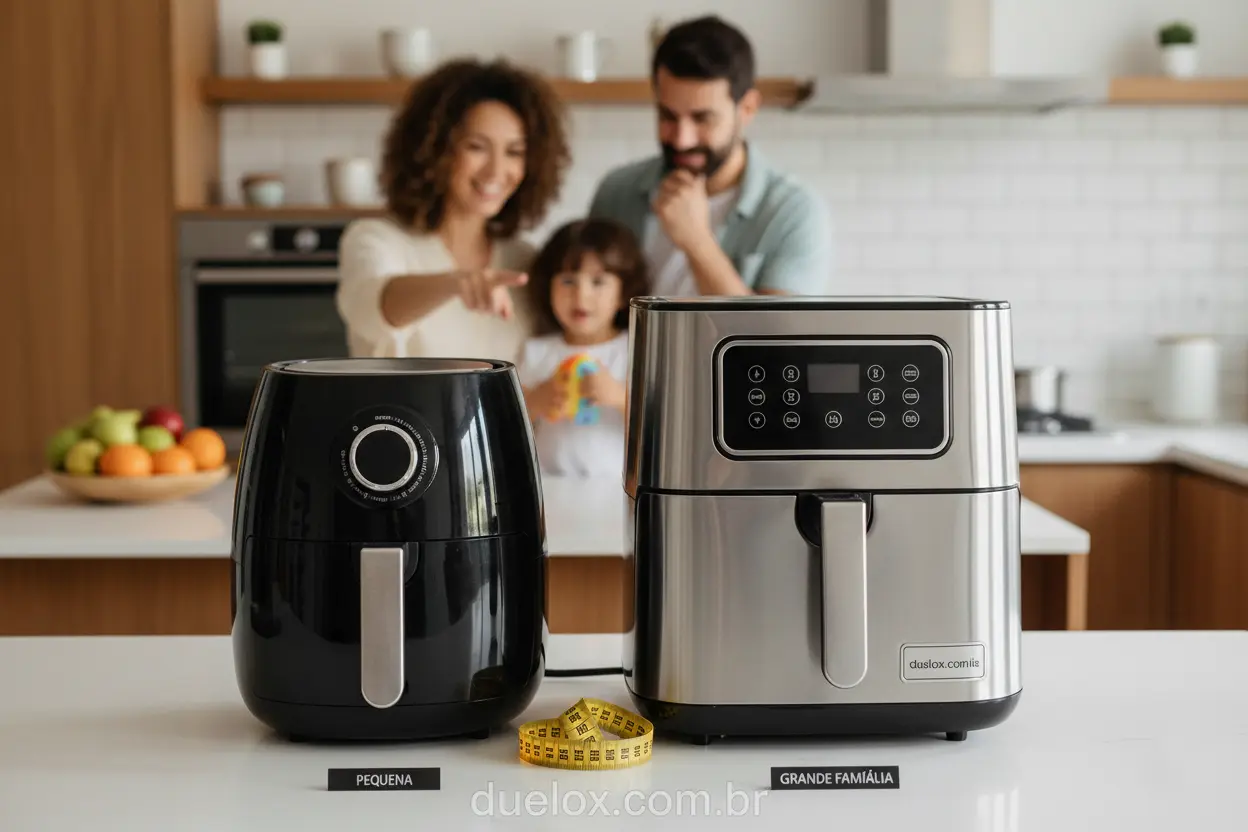 Air fryers de diferentes capacidades para diversas famílias
