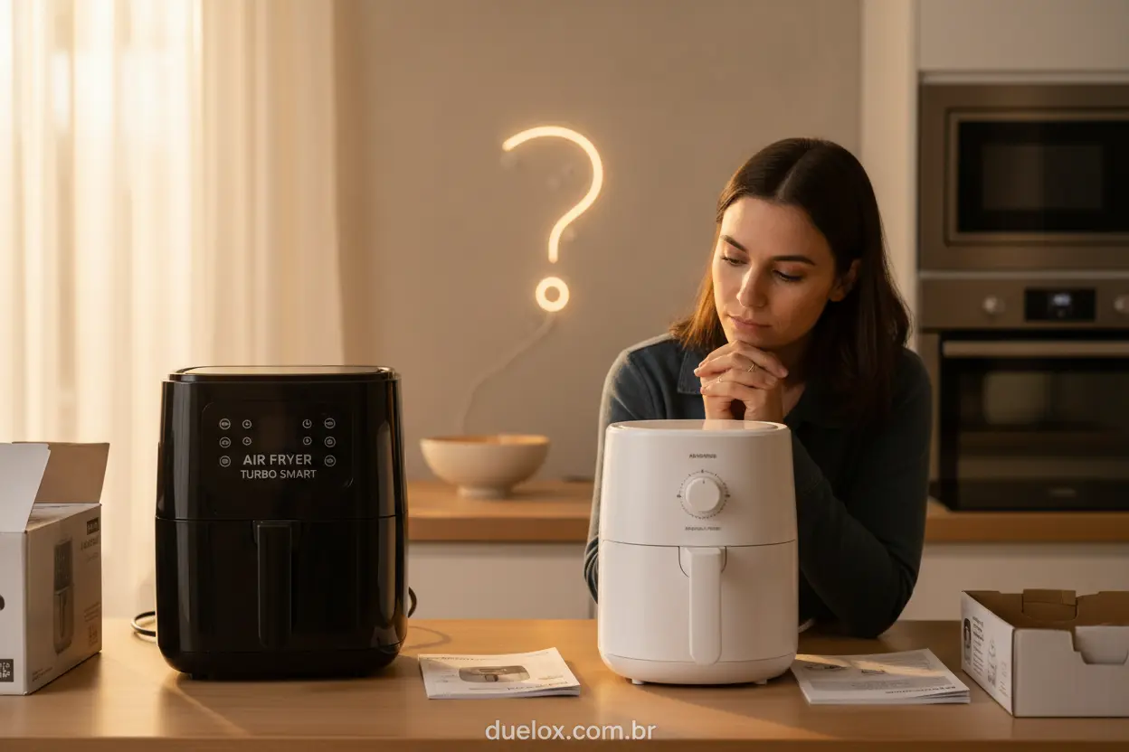 Pessoa escolhendo air fryer