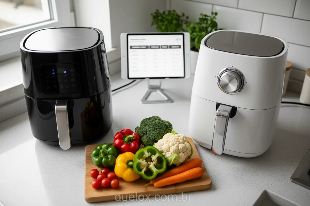 As melhores air fryers para comprar bem em uma cozinha moderna, prontas para comparação.