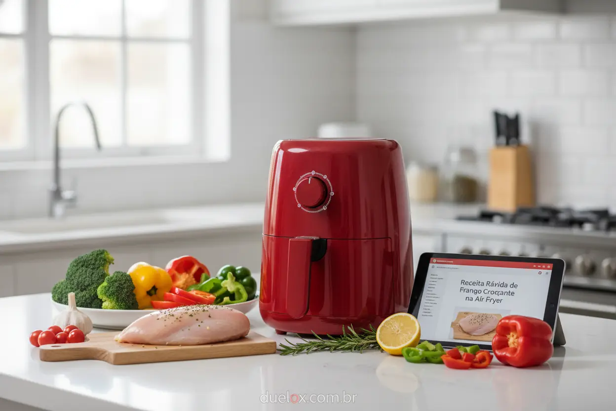 Melhor air fryer barata na bancada de uma cozinha moderna