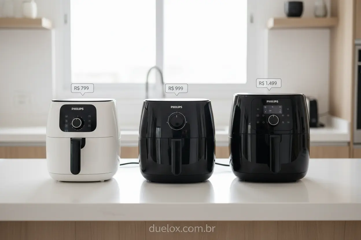 Comparativo de Modelos Philips Walita Modelos de Air Fryer Philips Walita lado a lado com preços