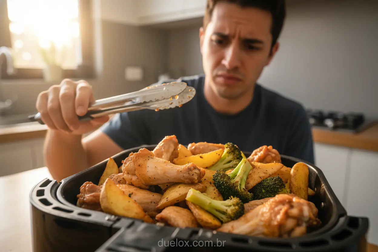 Como usar air fryer corretamente, evitando superlotar a cesta