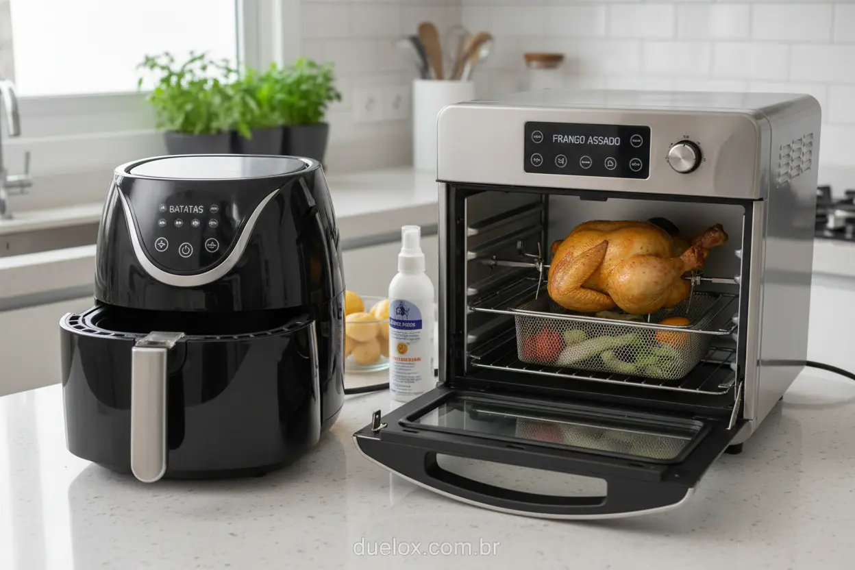 Comparativo entre air fryer de cesta e air fryer tipo forno